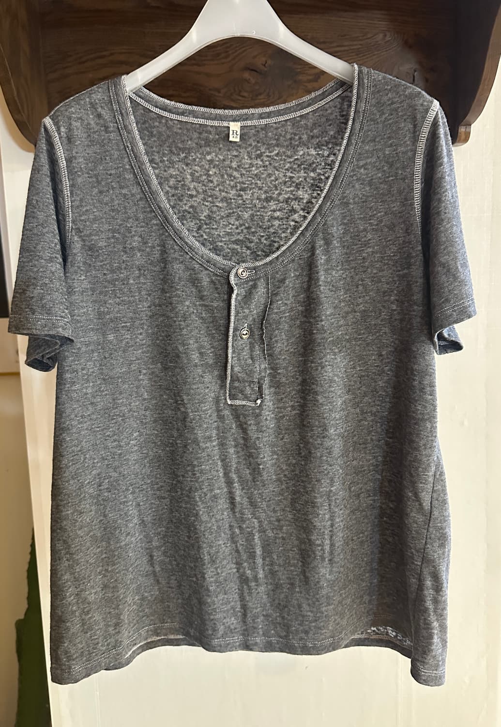 R13 로우 넥 헨리 티셔츠 (S) 상품이미지4