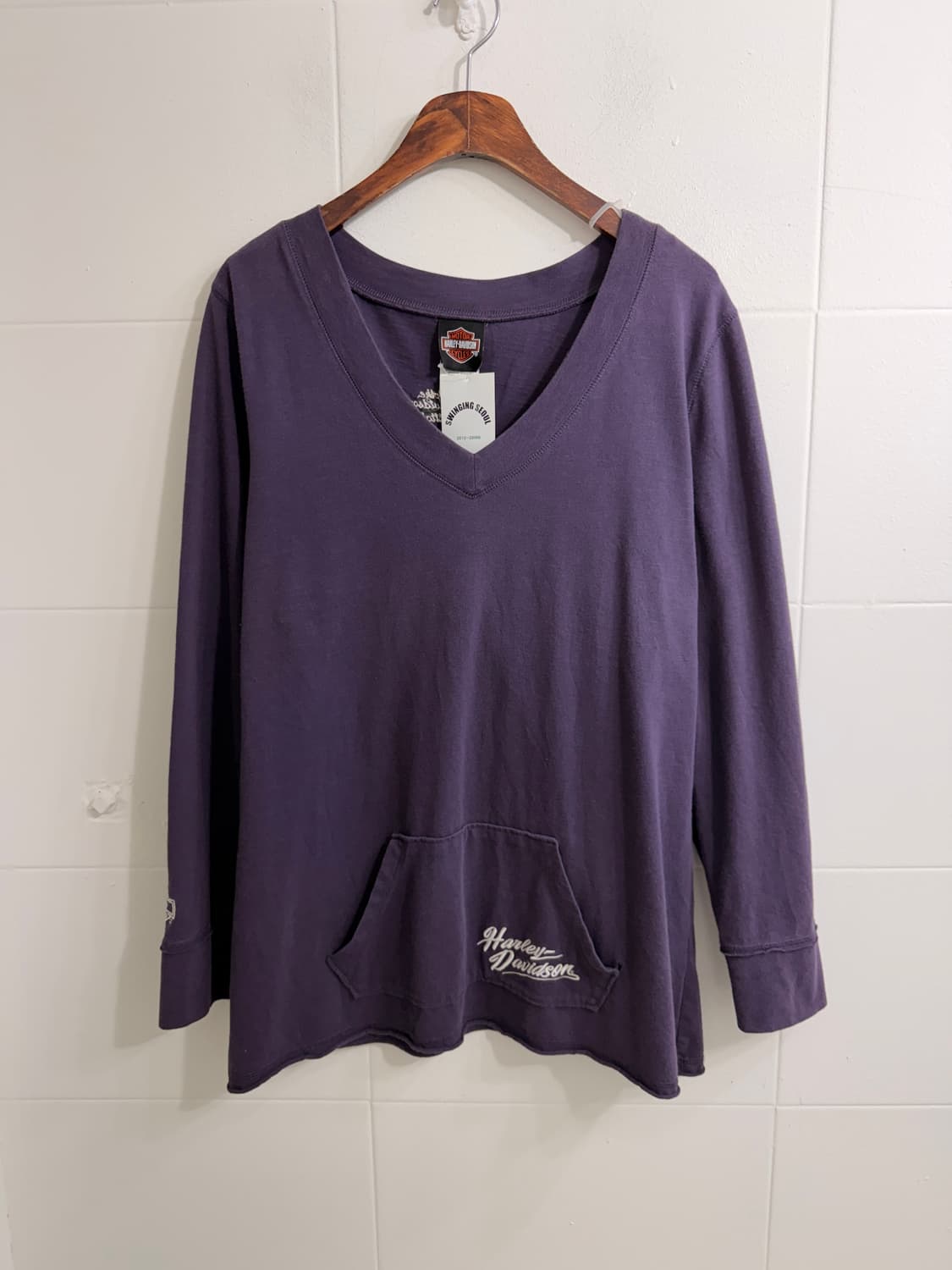 (상의 세트) 할리데이비슨 퍼플 포켓 롱슬리브 + 레이스 롱 나시 상품이미지4