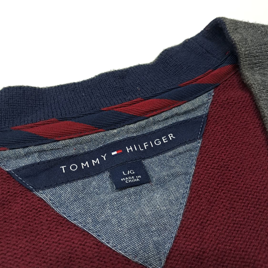 CL115 L 타미힐피거 코튼 혼방 프레피 가디건 상품이미지3