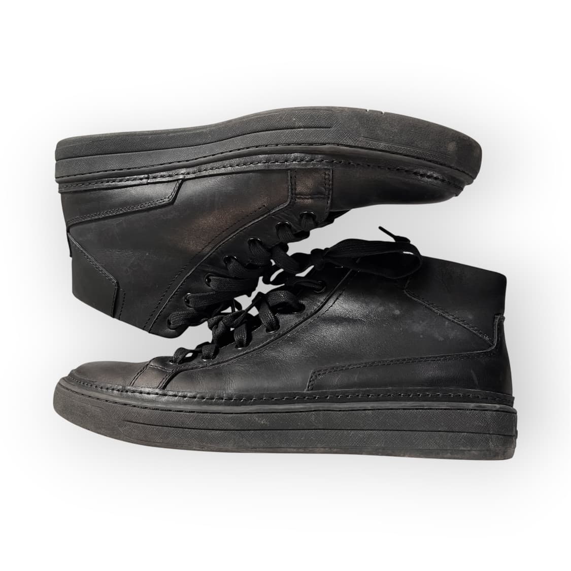 [280] 프라다 블랙 레더 하이탑 상품이미지2