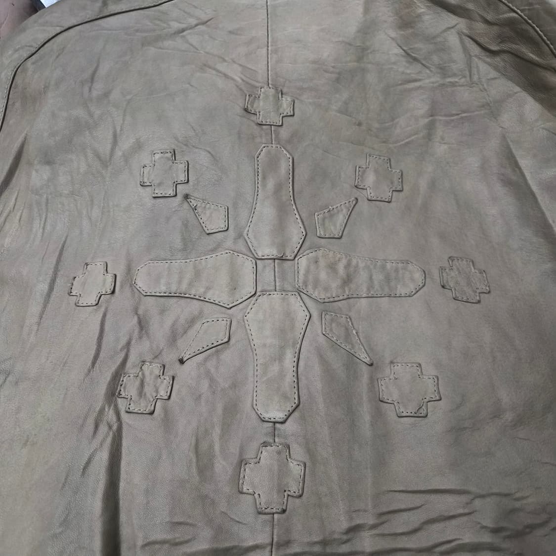 90s 양가죽 오버핏 빈티지 남녀공용 레더 자켓 상품이미지8