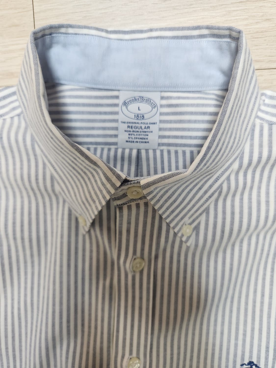 [브룩스브라더스] 논아이론 스트라이프 옥스포드셔츠 레귤러핏 L 상품이미지4