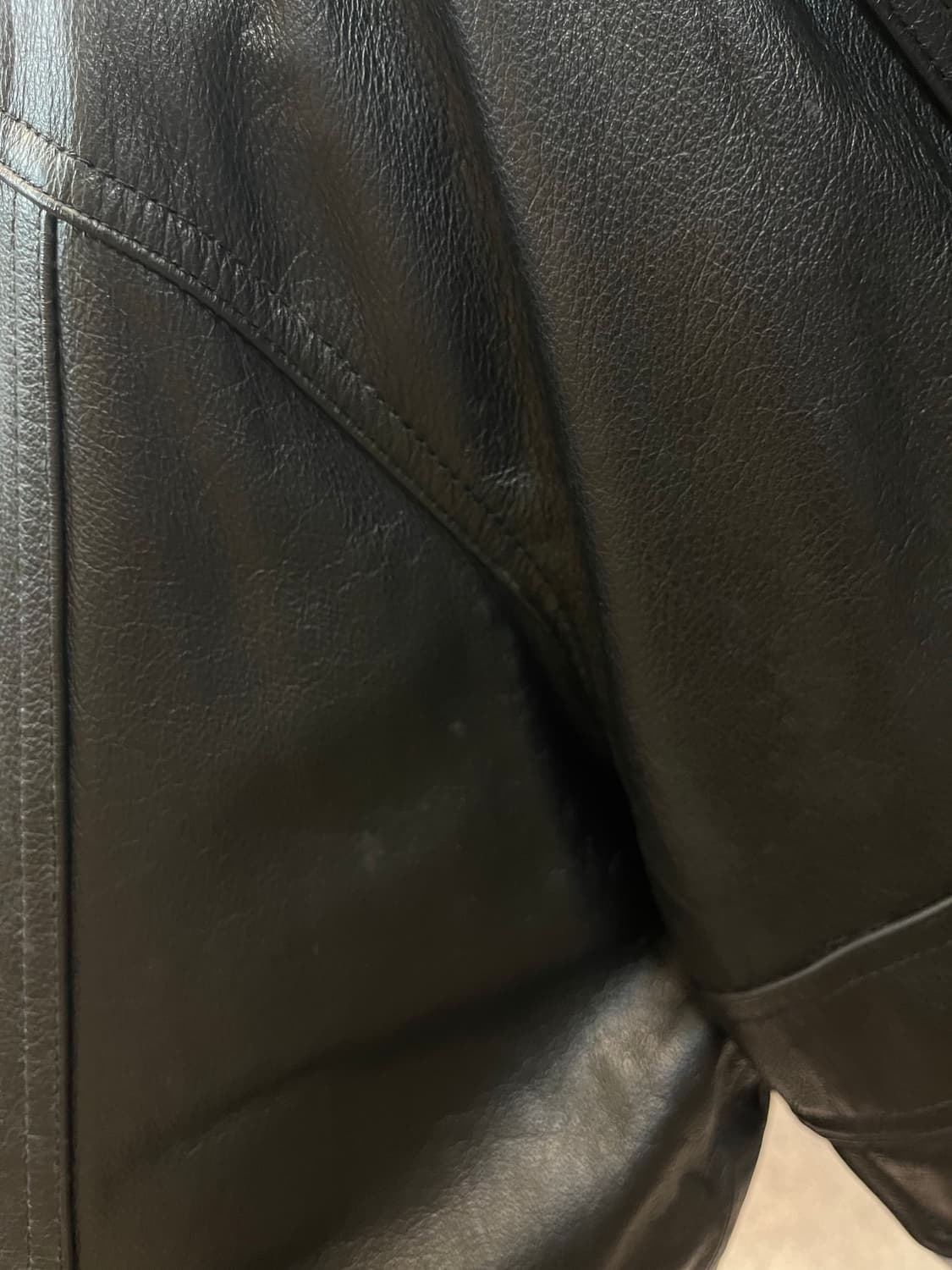 빈티지 퍼 카라 소가죽 레더 자켓 블랙 2XL  #csz2648 상품이미지9