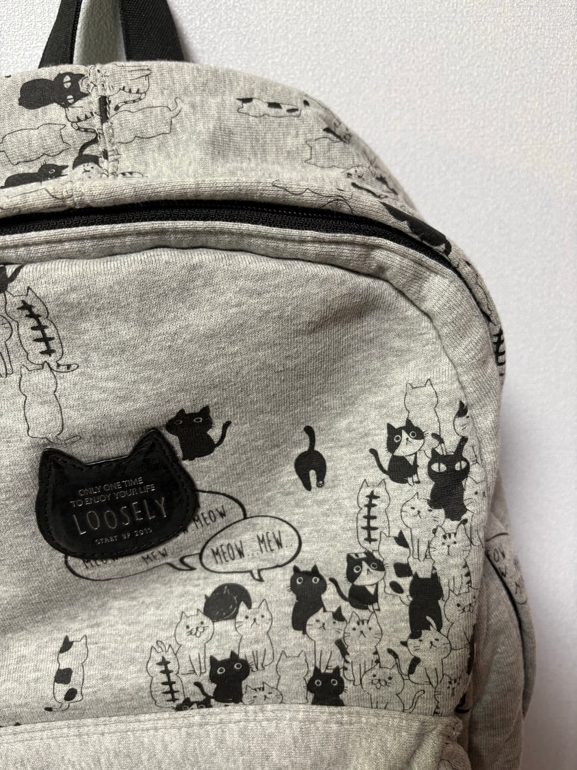 와글와글 검은고양이 그레이 백팩 일본 빈티지 y2k 모리걸 가방 상품이미지3