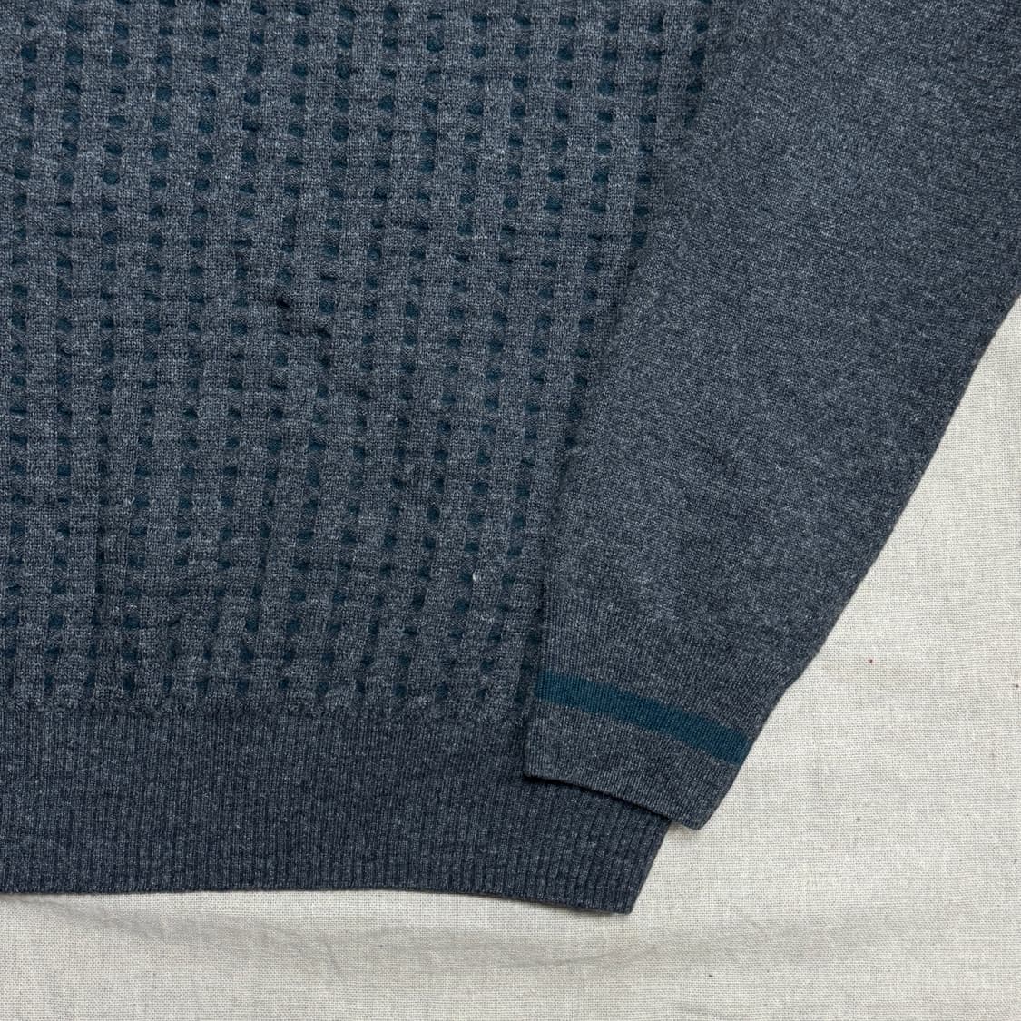 프레드페리 배색 체크 램스울 니트 XL 상품이미지3