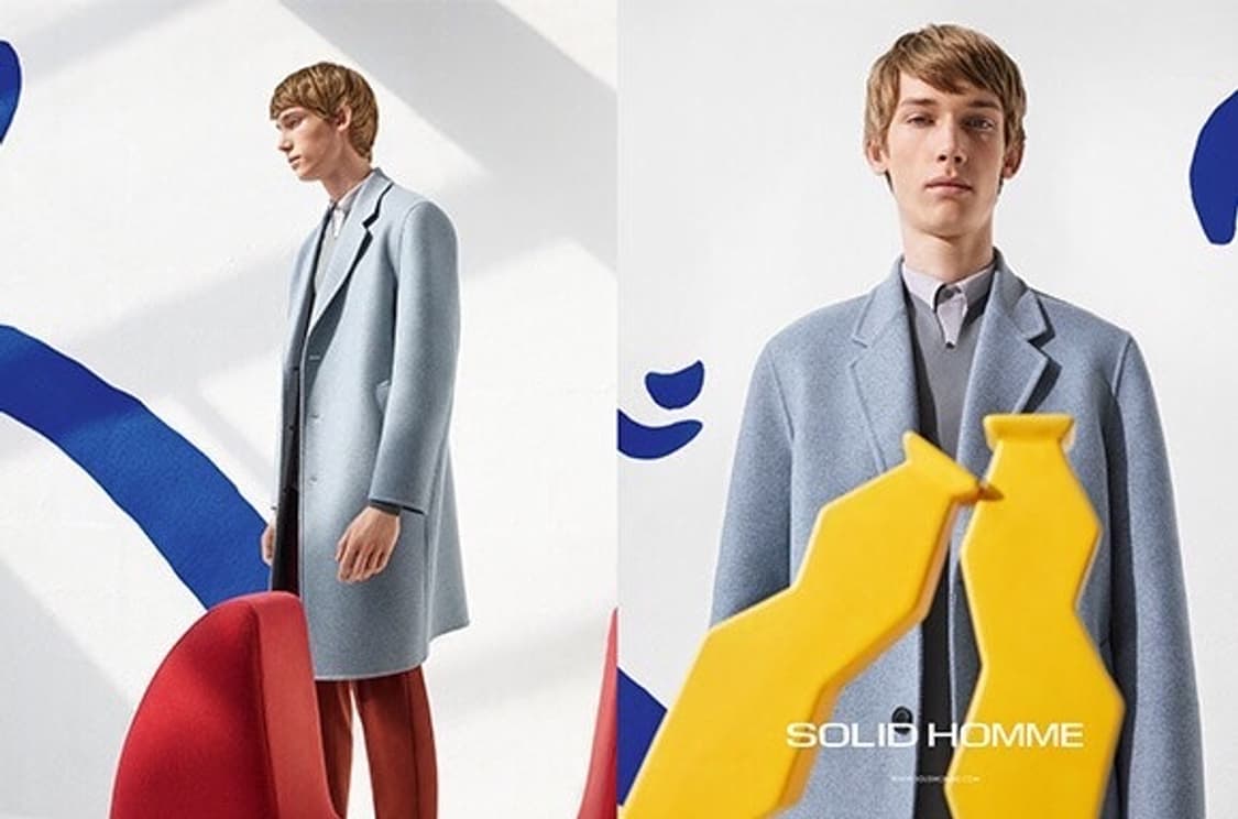 솔리드옴므 스카이블루 세미오버핏 핸드메이드 코트 46사이즈 상품이미지6