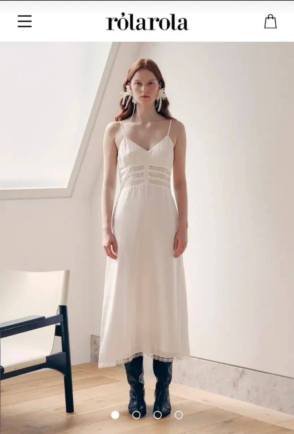 (가격 잠시 내림) 로라로라 레이스 뷔스티에 원피스 화이트 상품이미지1