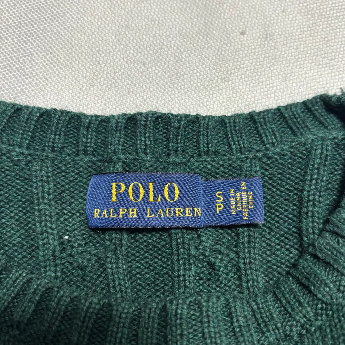 S 폴로랄프로렌 화이트 포니 여성용 그린 케이블 니트 상품이미지4