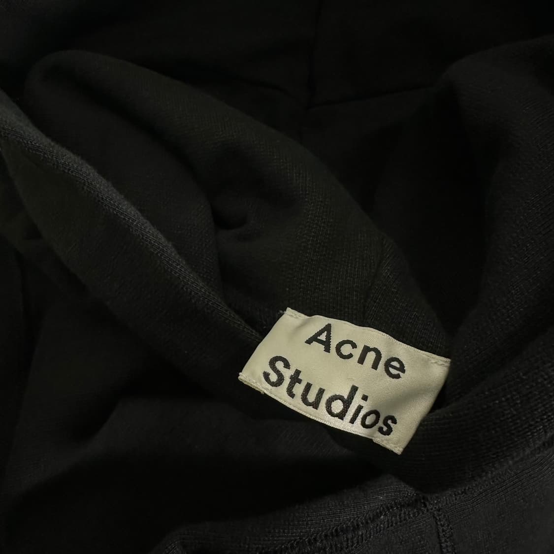S 아크네스튜디오 블랙 헤비코튼 무지 후드티 상품이미지4