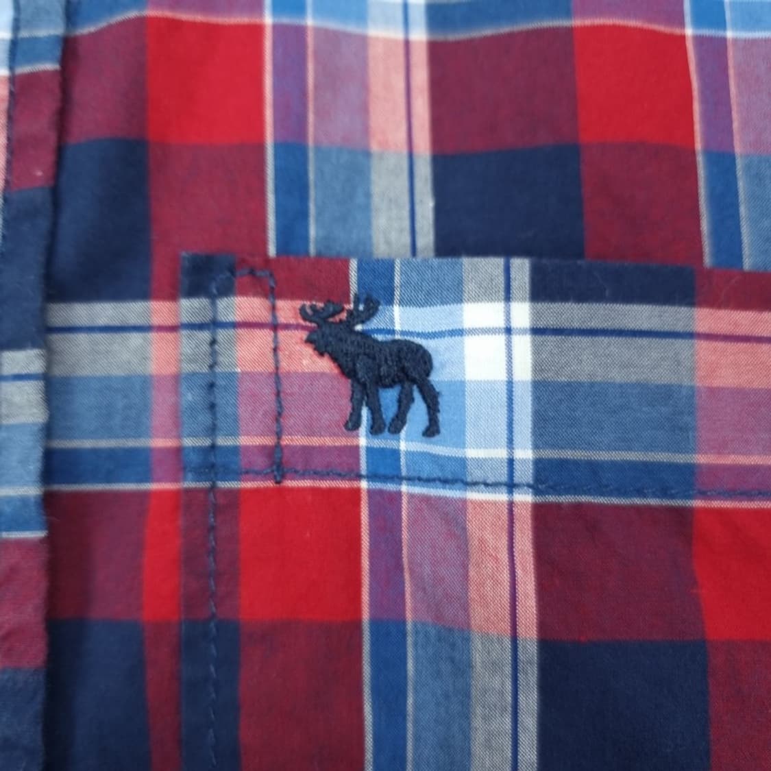 [아베크롬비] 로고 자수 빈티지 체크 반팔 셔츠 M20227 상품이미지7