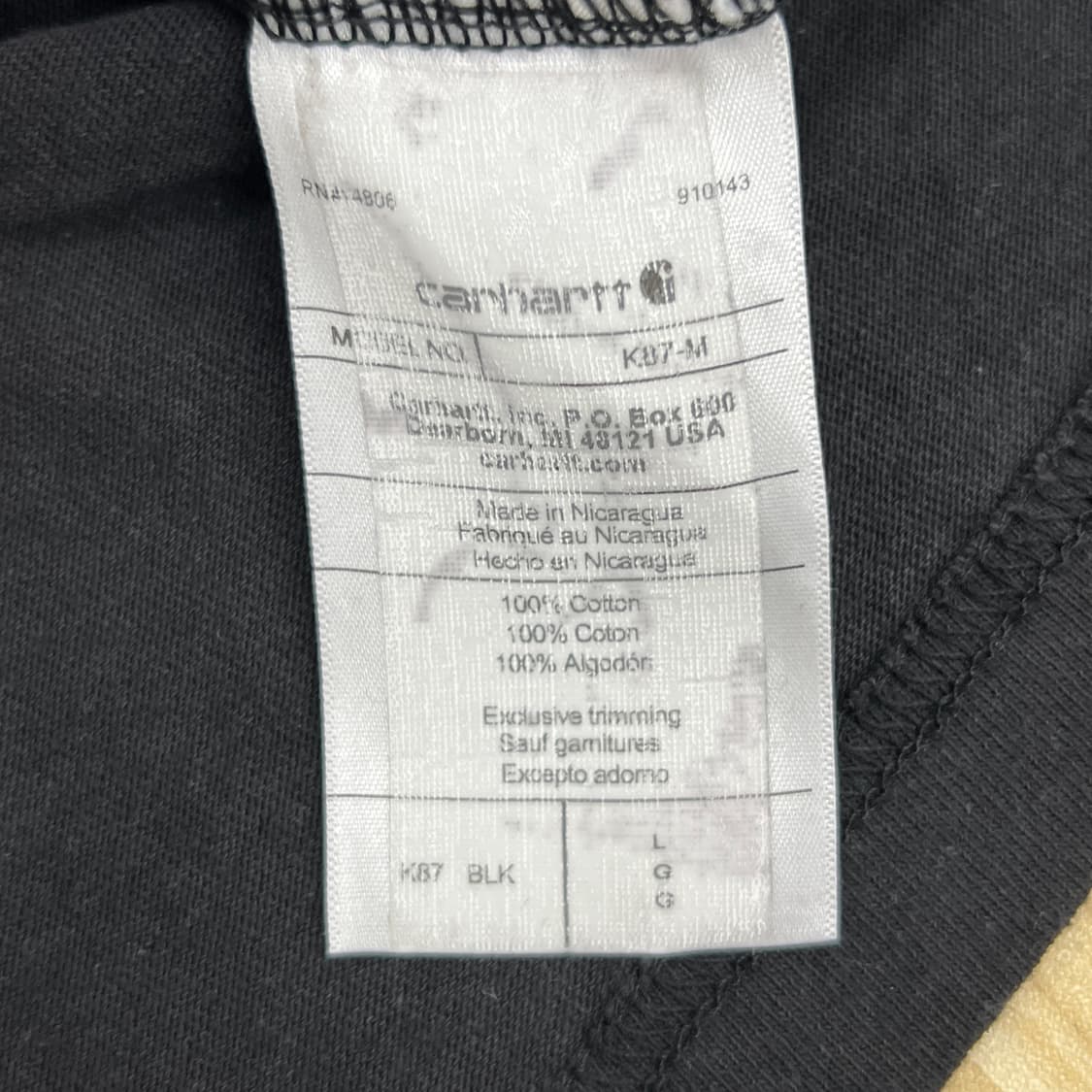 Carhartt 칼하트 블랙 포켓 반팔 티셔츠 L 상품이미지7