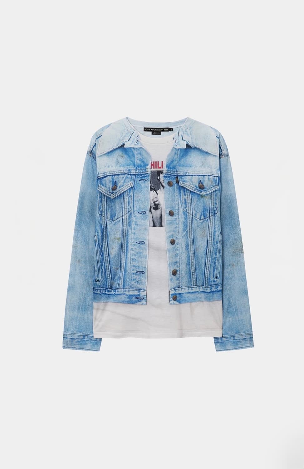 UNISEX DENIM JACKETED TROMPE-L’OEIL L/S 상품이미지1