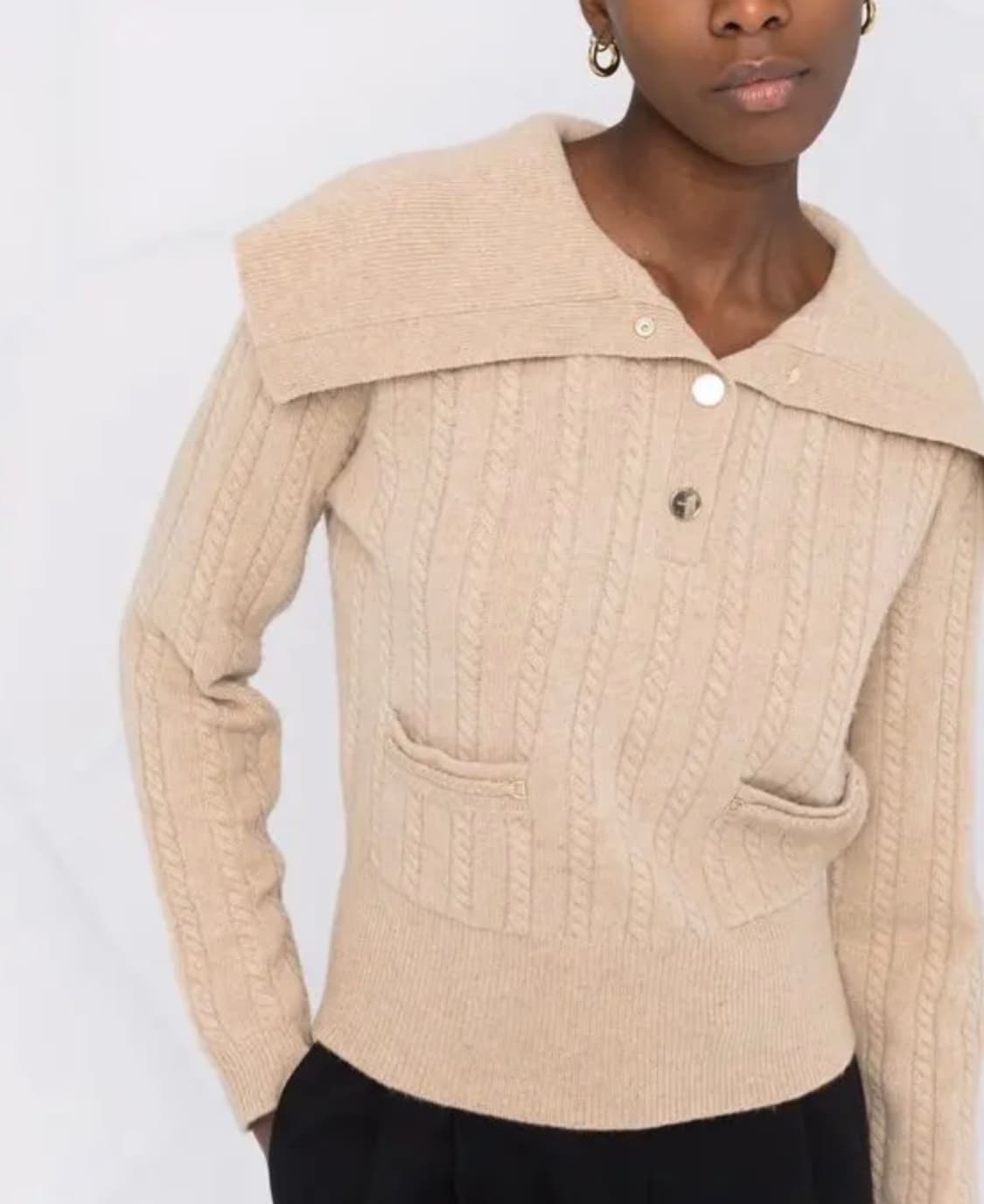 산드로 케이블 니트 카라 스웨터 상품이미지2