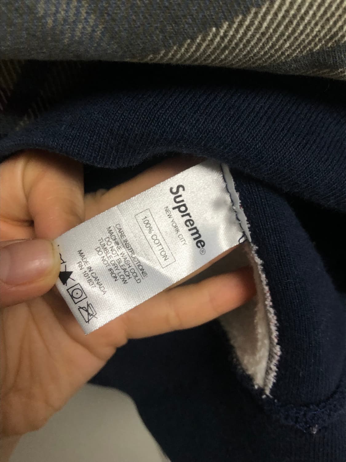 슈프림 아크로고 플레이드 풀오버 후드티 XL 상품이미지3