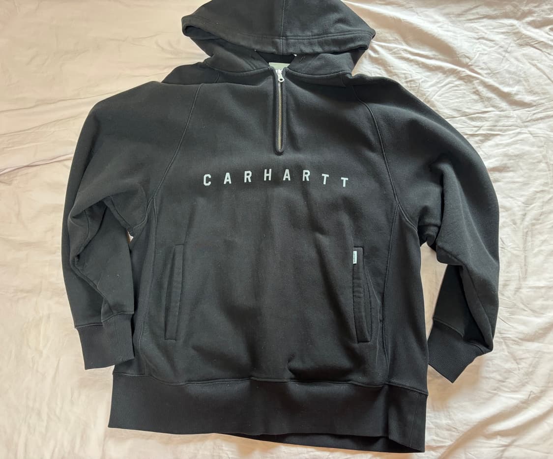 칼하트 하프집업 후디 블랙 상품이미지1