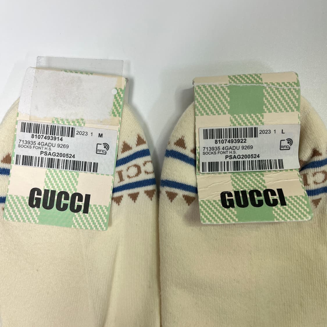 새상품 구찌 양말 Gucci HA HA HA 컬렉션 삭스 아이보리 상품이미지7