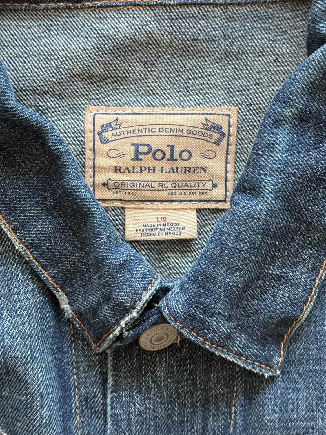 폴로 랄프로렌 패치 데님 트러커 자켓 L 상품이미지2