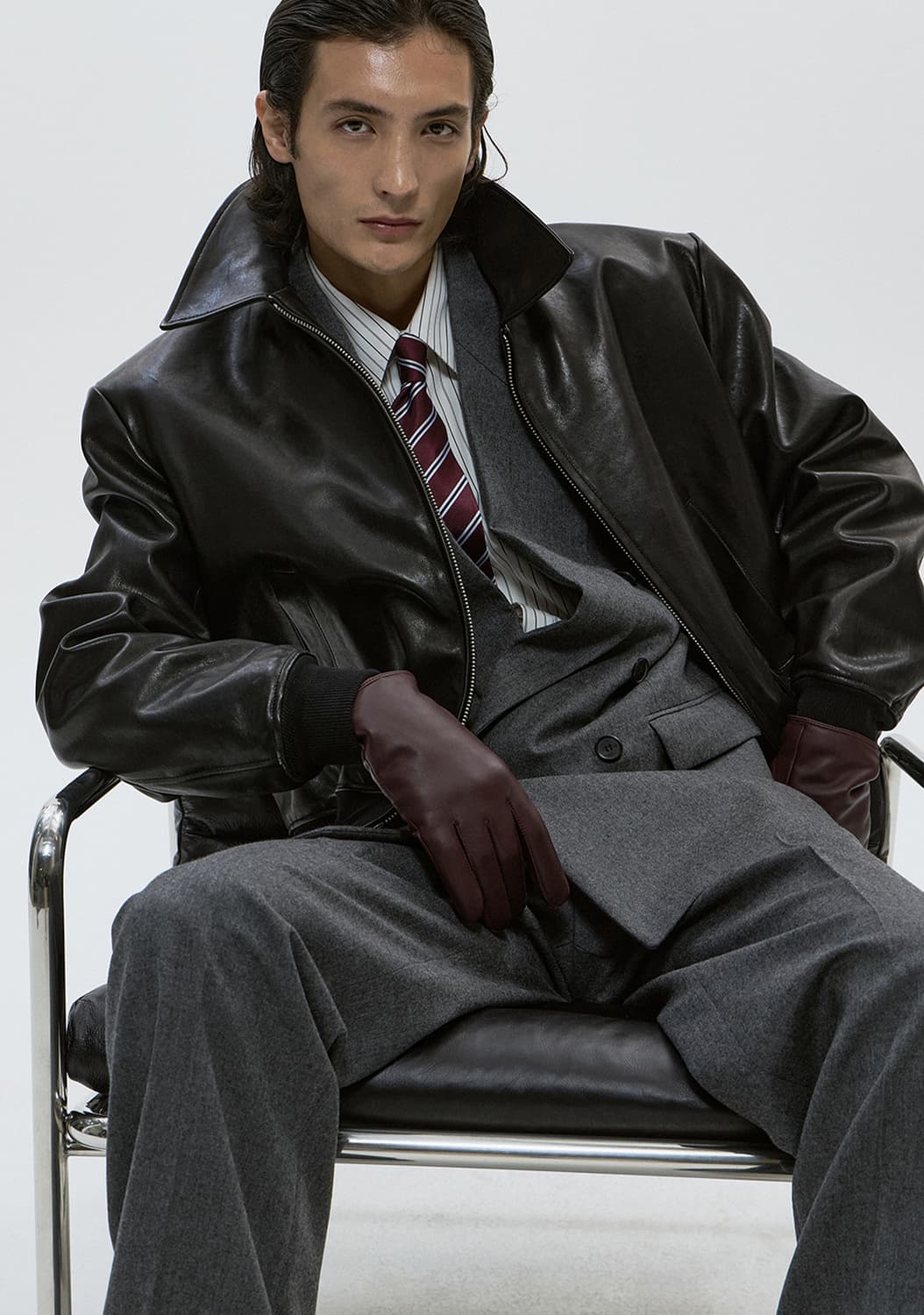 세비지 싱글레더 봄버 자켓 M사이즈 상품이미지1