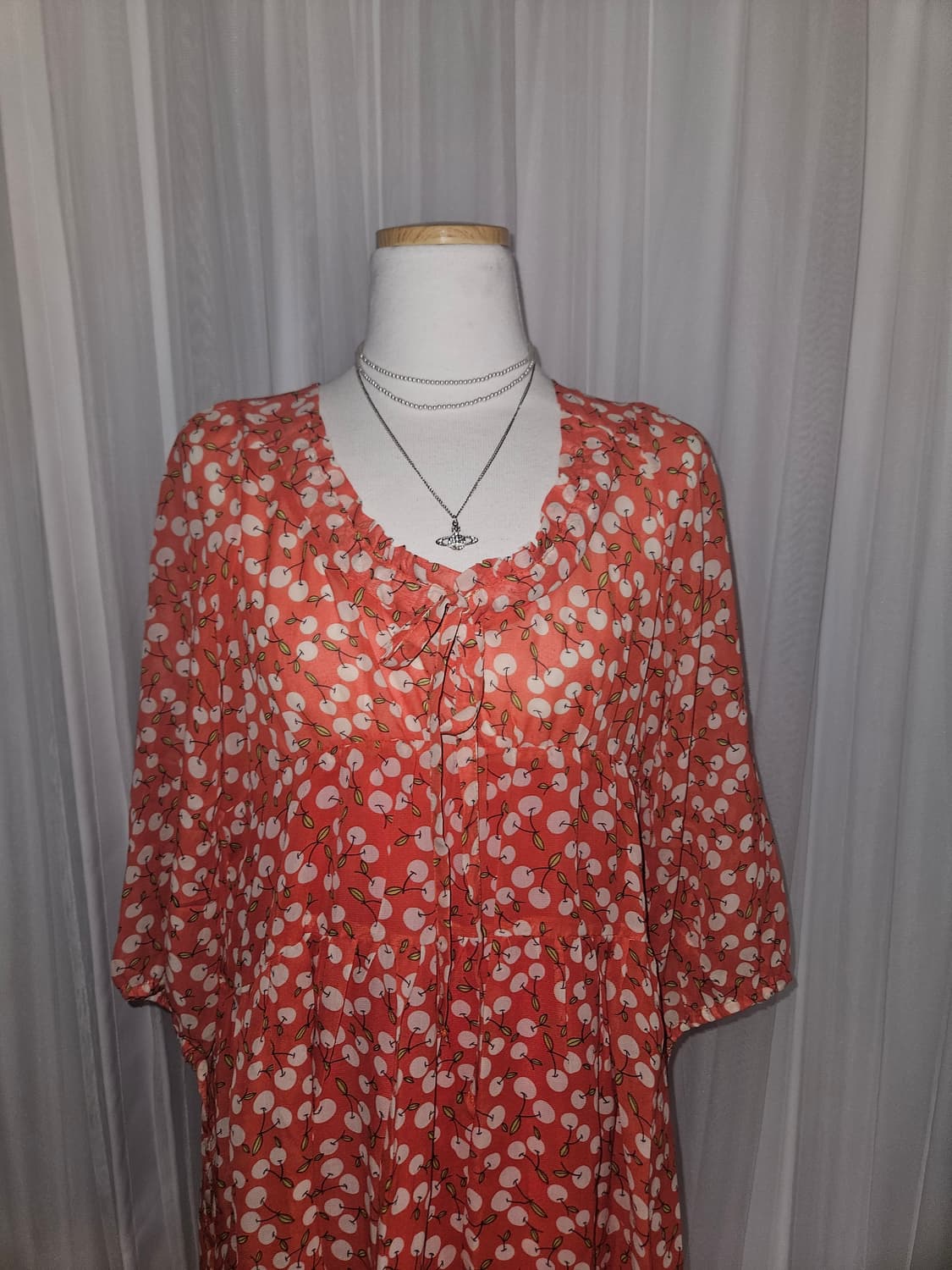 me couture 빈티지 사과농장 레드 블라우스 상품이미지2
