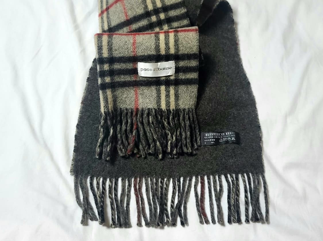 Paco Rabanne 파코라반 타탄체크 양면 울머플러 상품이미지4