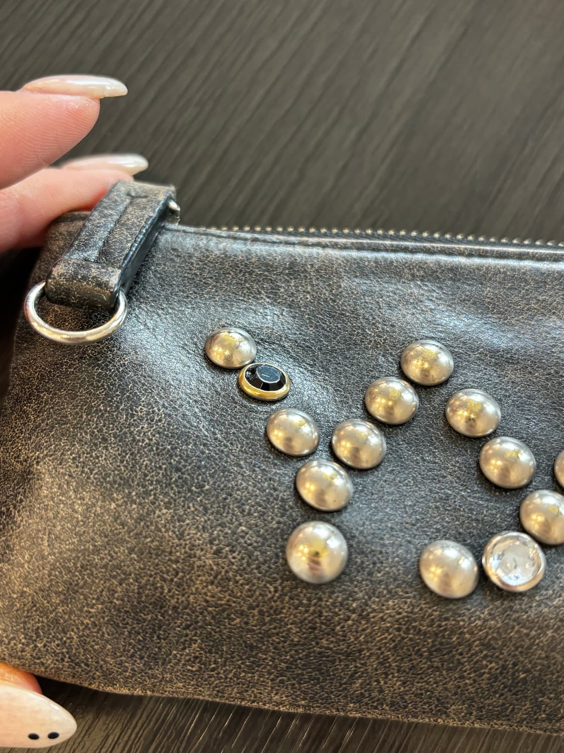 오픈 Yy 스터드 카드지갑 블랙 상품이미지2