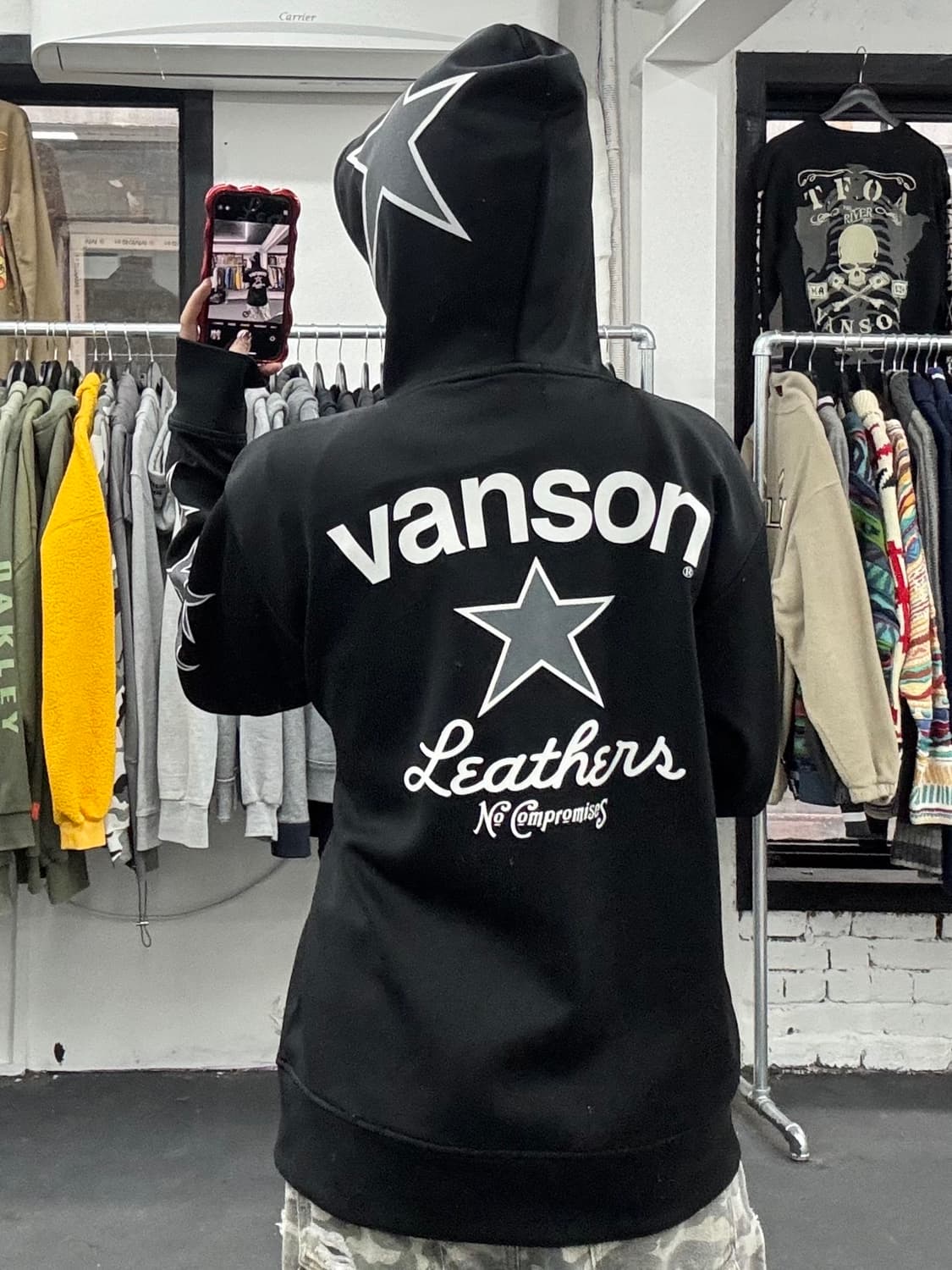 밴슨 레더 사이드 스타 후드집업 상품이미지6