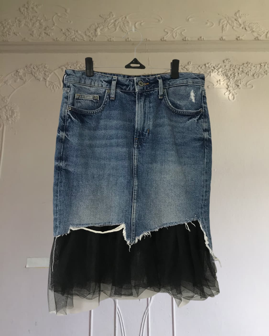 vintage denim sha skirt (29inch) 상품이미지6
