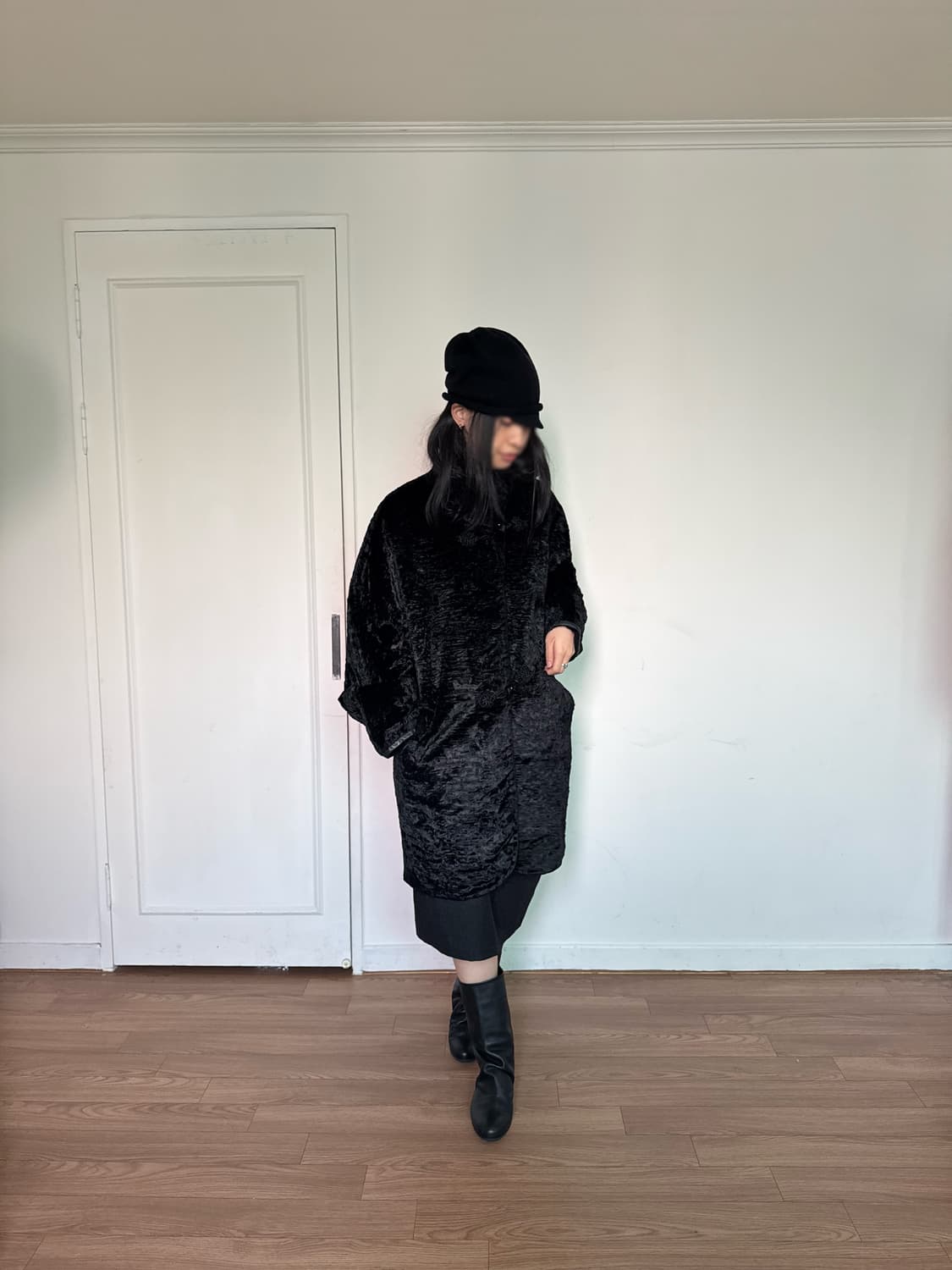 차이나 넥 카라 코트 상품이미지3