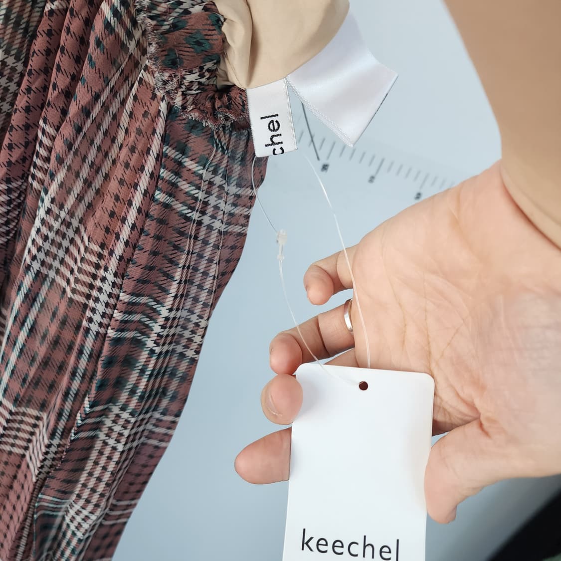 keechel 체크 롱 플리츠 스커트 상품이미지8