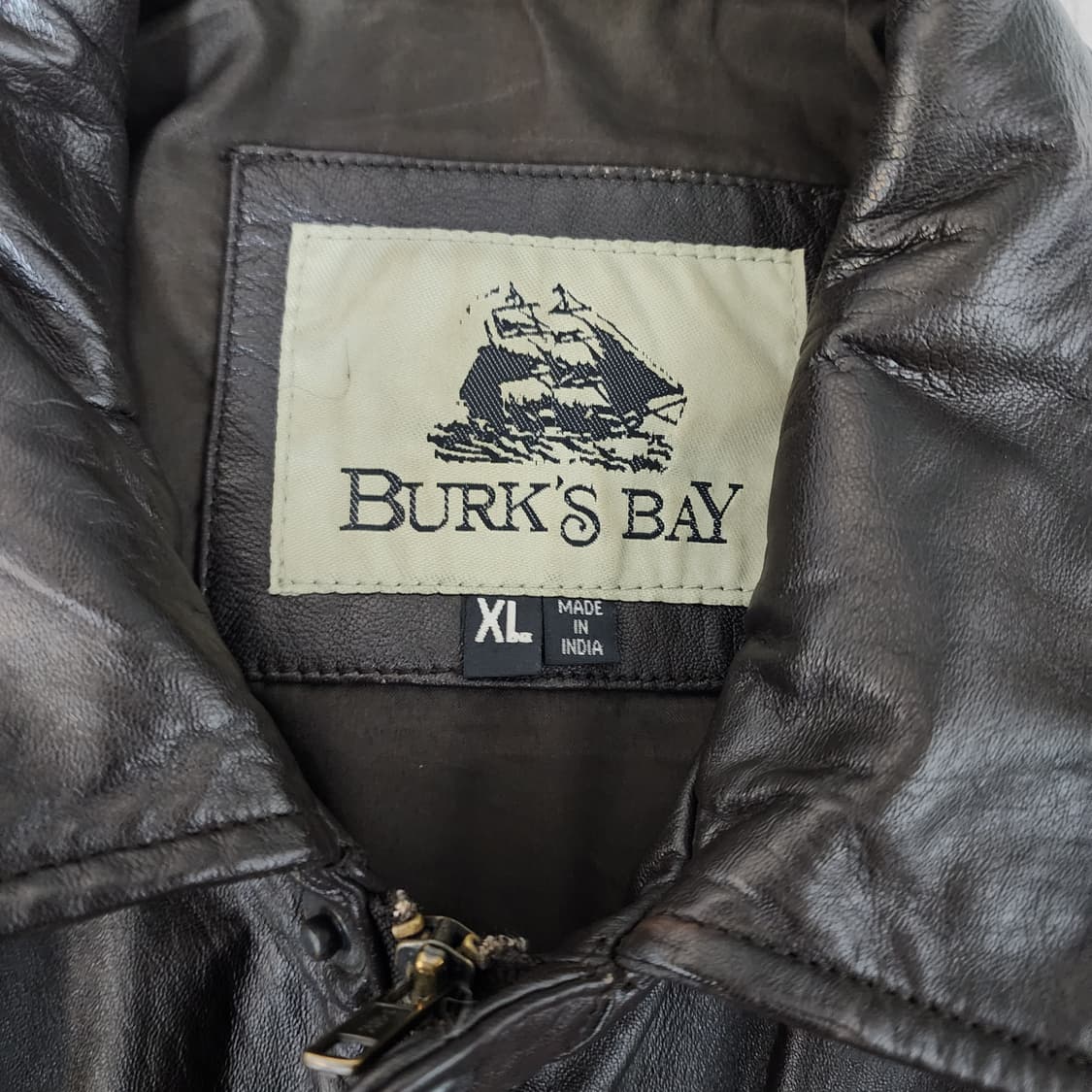 [XL] 빈티지 Burk's BaY NRA 리얼 레더 패치 자켓 상품이미지6