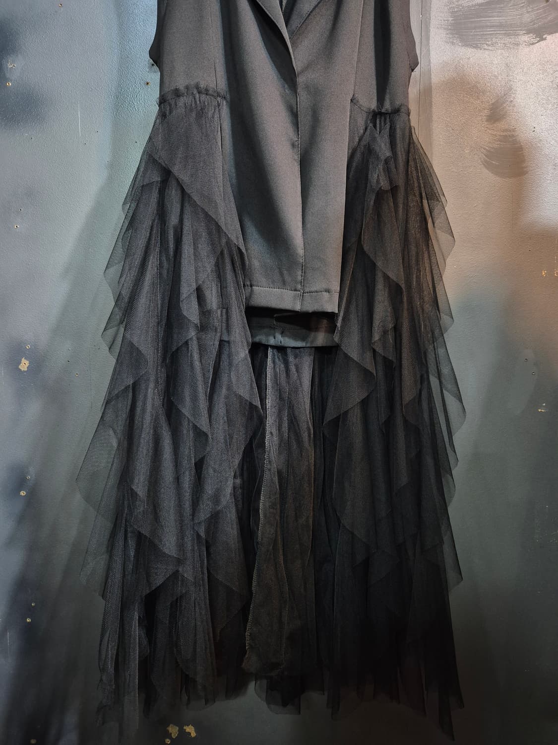 블랙 레이어드 망사  조끼원피스 55 66 상품이미지6