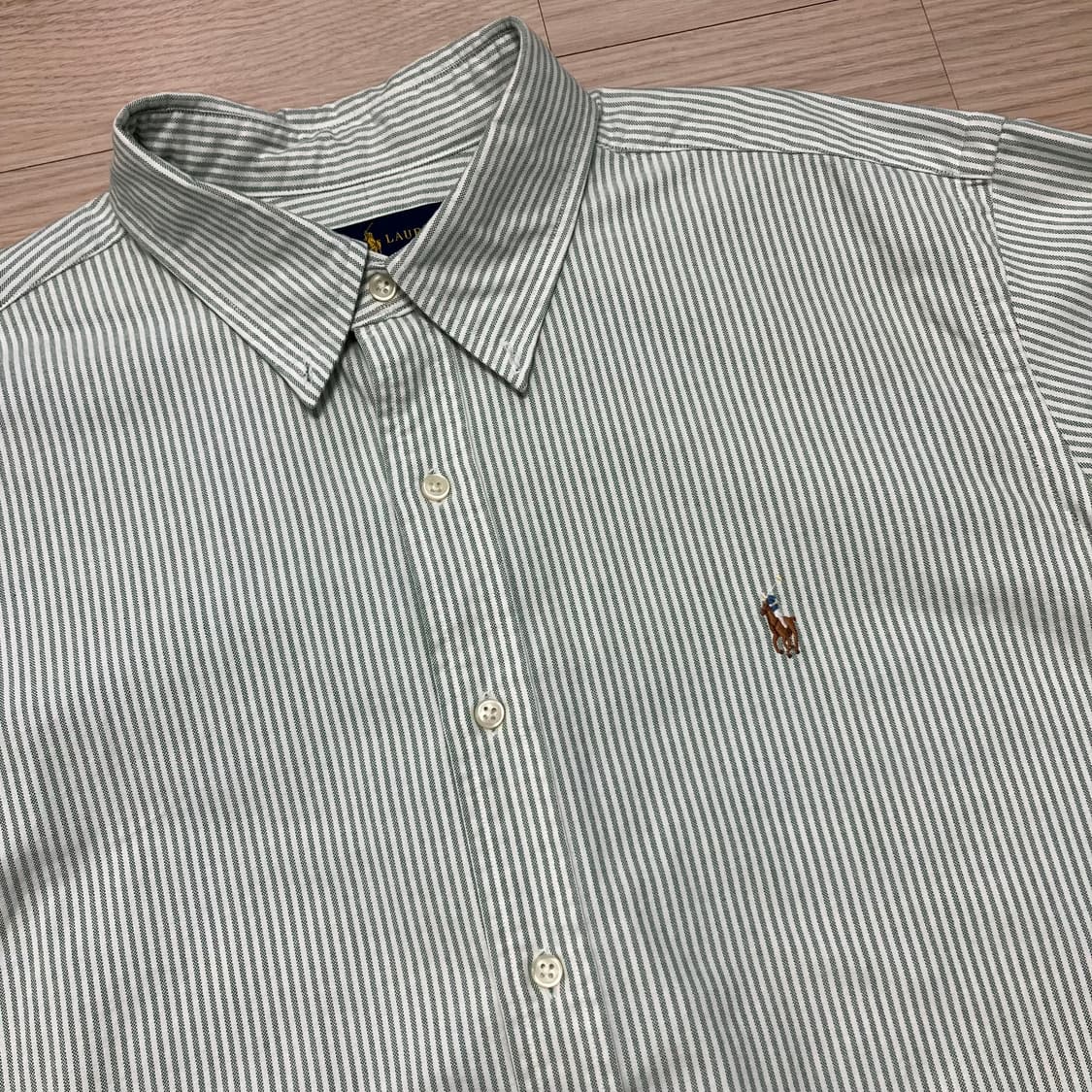 [Polo] 폴로 랄프로렌 스트라이프 셔츠 민트 XL 상품이미지4