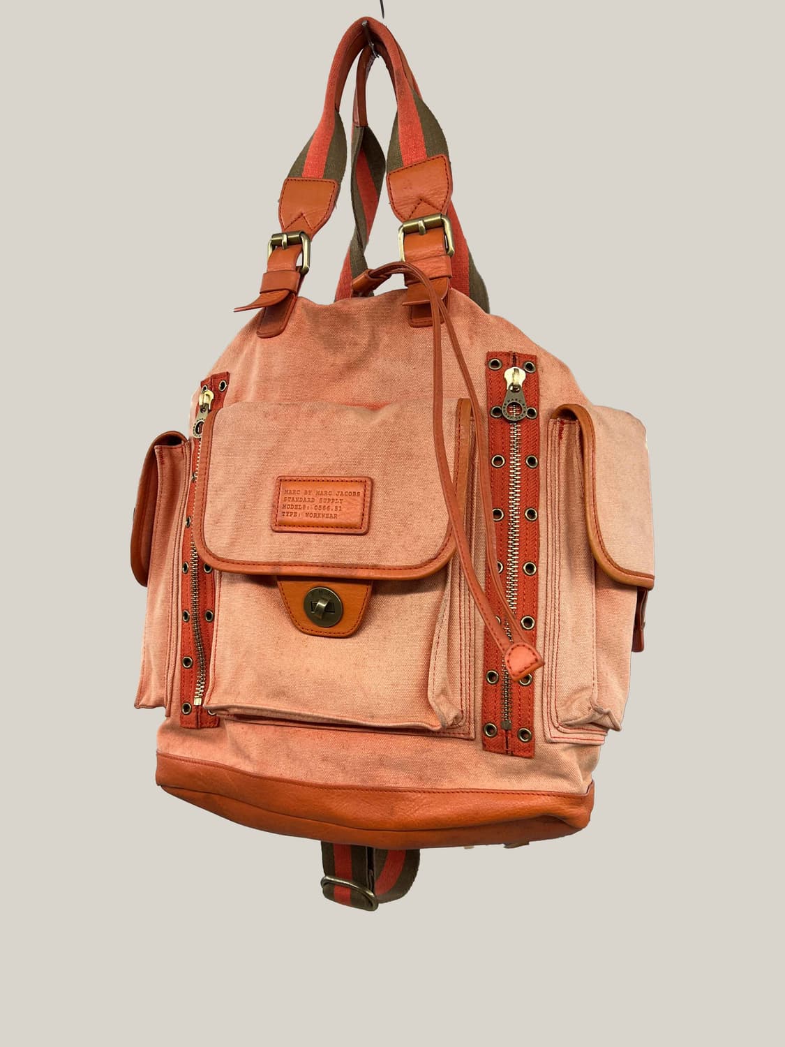 마크제이코스 캔버스 레더 백  상품이미지1