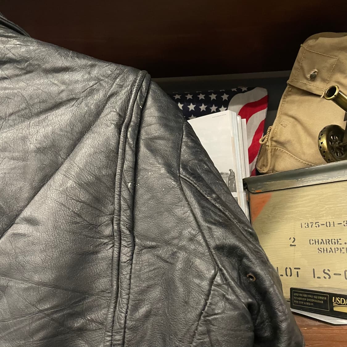 70s Taylor's USA 폴리스 가드 유니폼 헤비 레더 자켓 상품이미지6