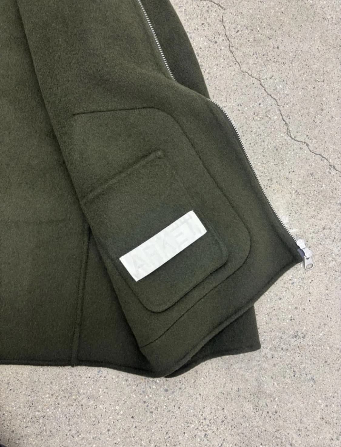 50)아르켓 숏 더블 페이스 울자켓 그린 상품이미지3