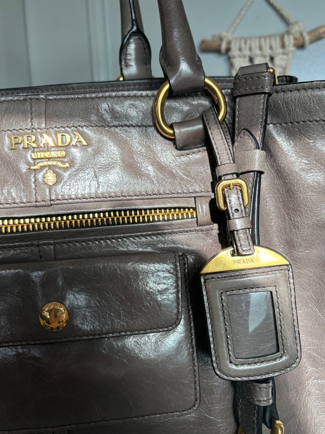 프라다 비텔로 빅백 숄더 크로스 토트백 상품이미지9