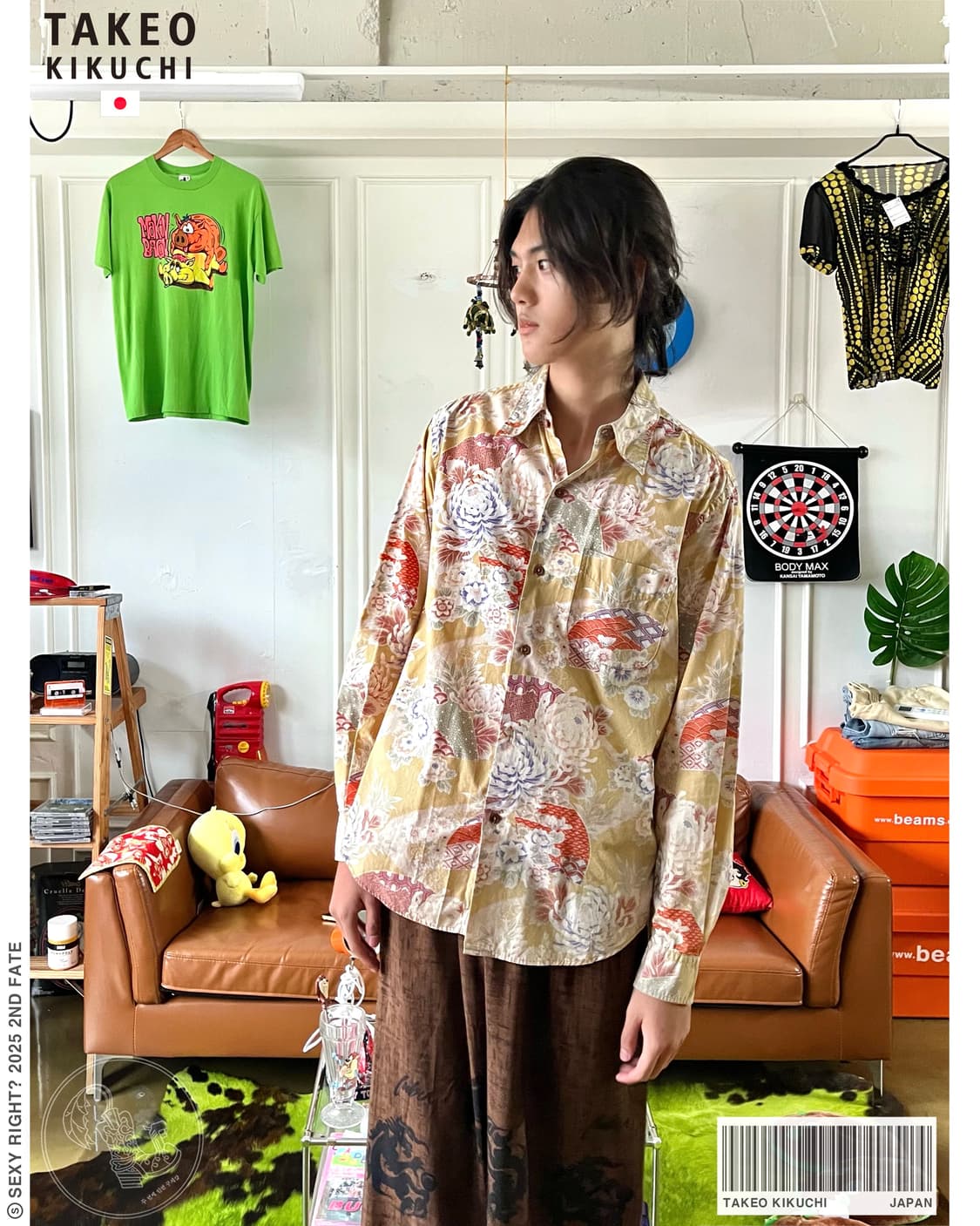 ~2000s TAKEO KIKUCHI Oriental Art Shirt 상품이미지1