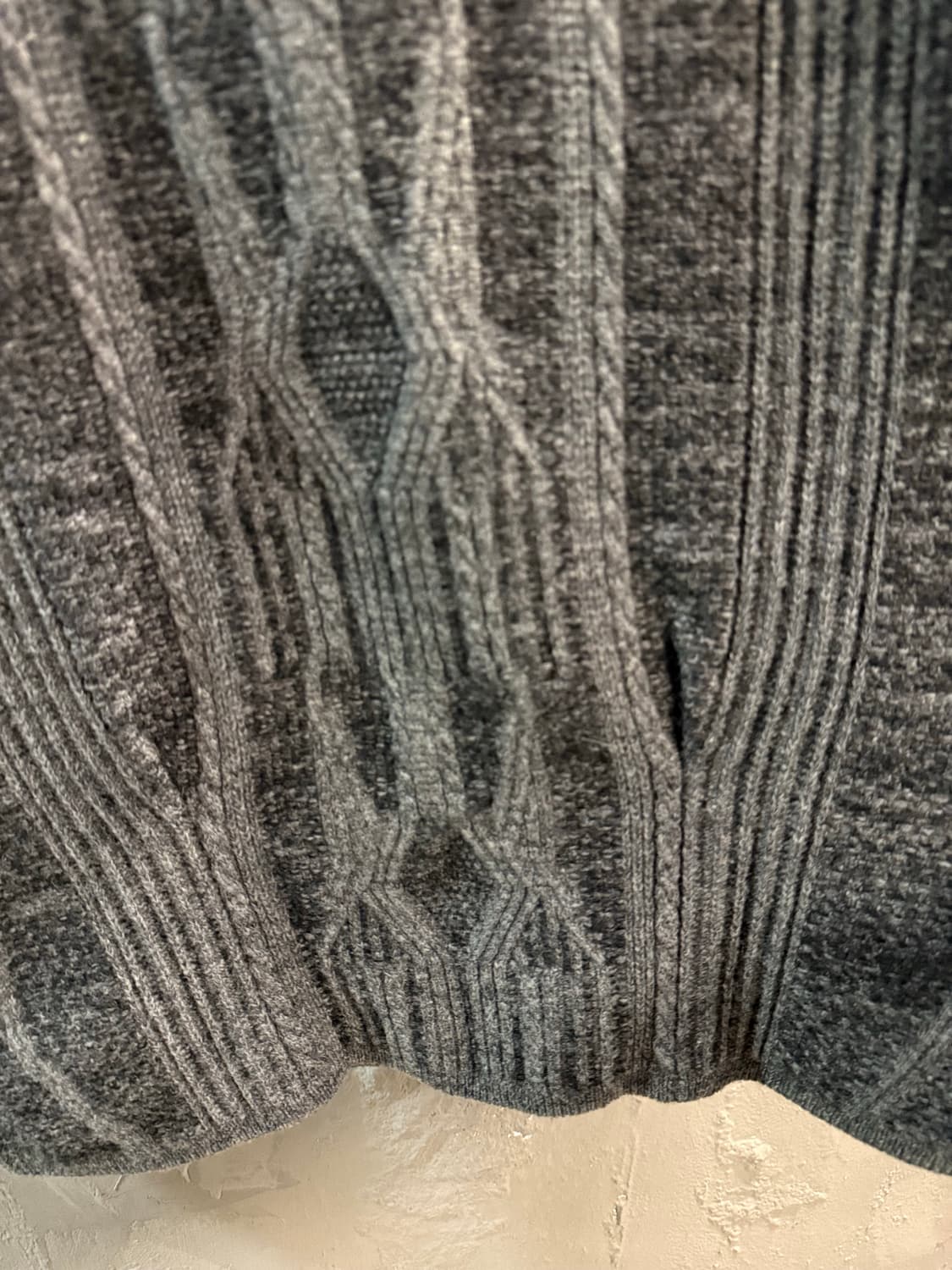 90 시스템 SYSTEM 케이블 니트 스웨터 그레이 상품이미지4