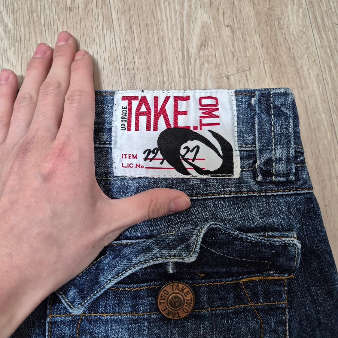 테이크 투 워싱 데님 팬츠 청바지 W34 L33 상품이미지5