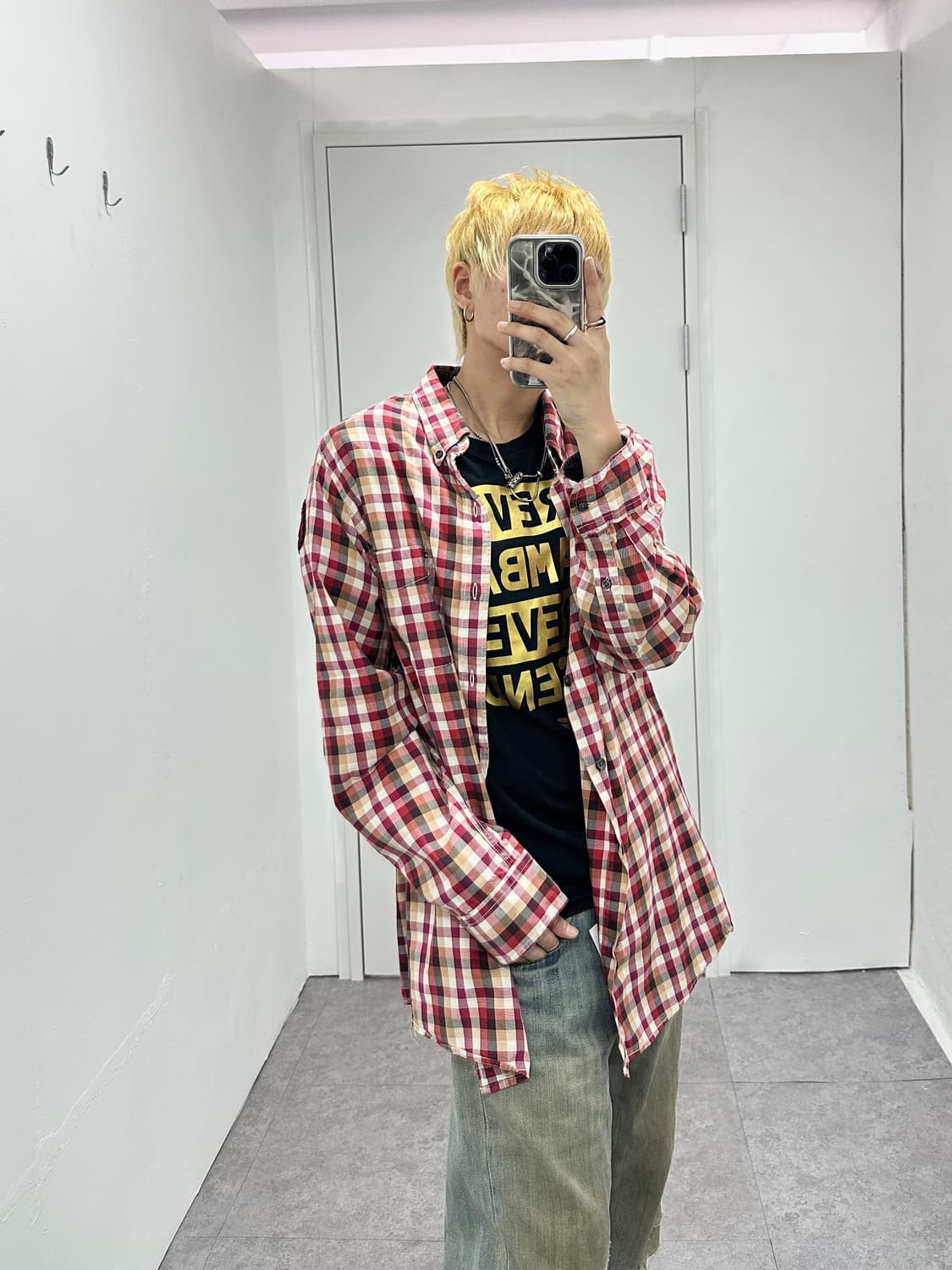TOMMY HILFIGER red check patch shirts 상품이미지8