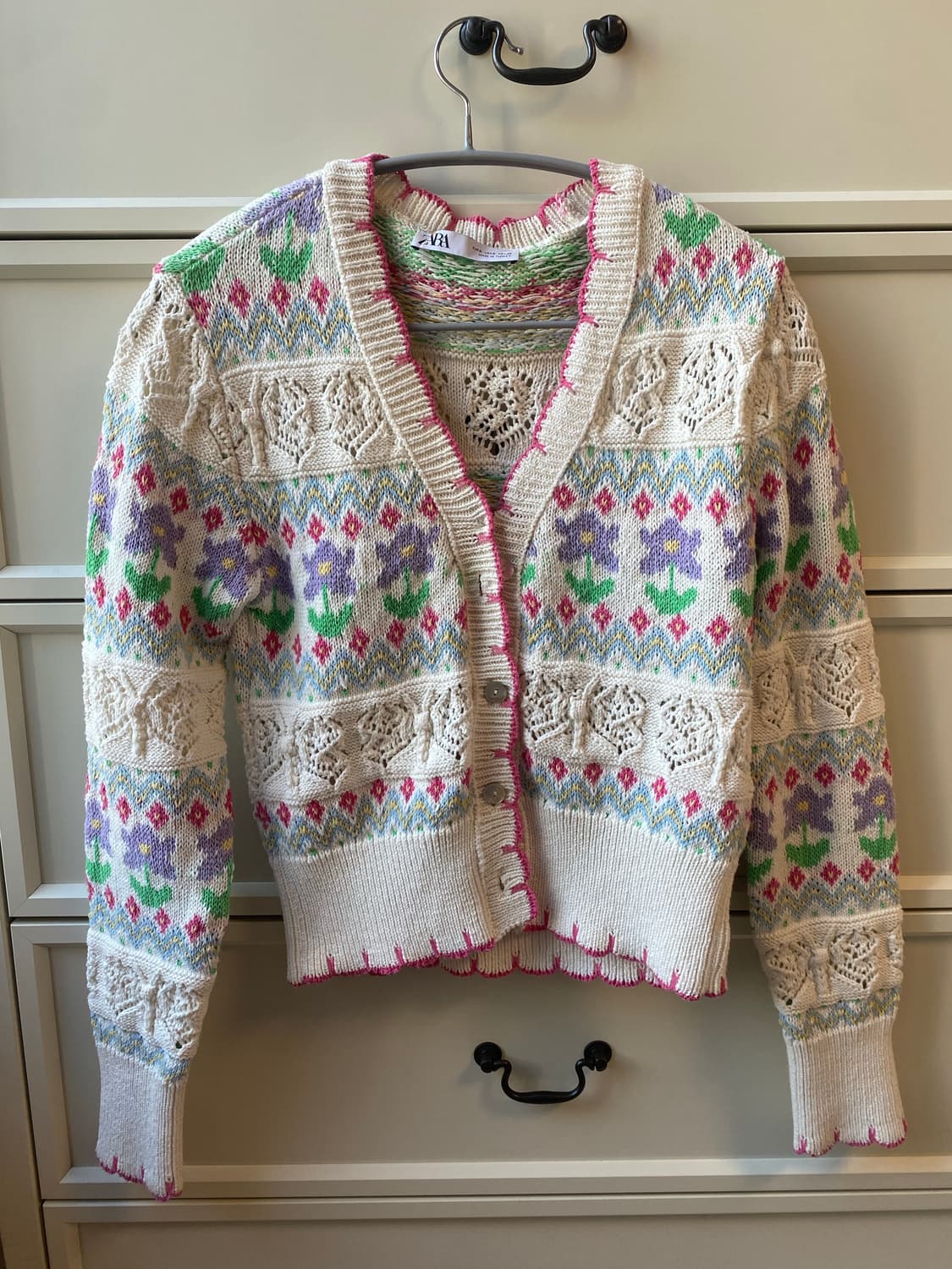 자라 꽃무늬자수가디건 상품이미지3