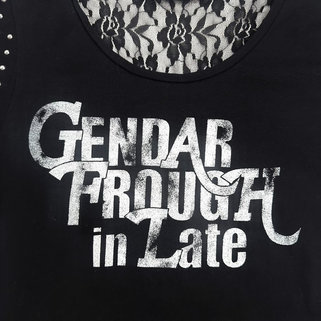 Stud Detail Back Mesh Punky Top 상품이미지6