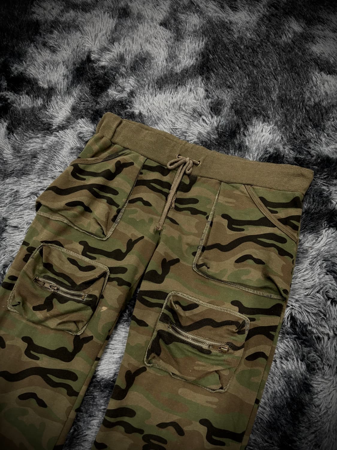 카키 카모 허리스트랩 트랙팬츠 상품이미지3