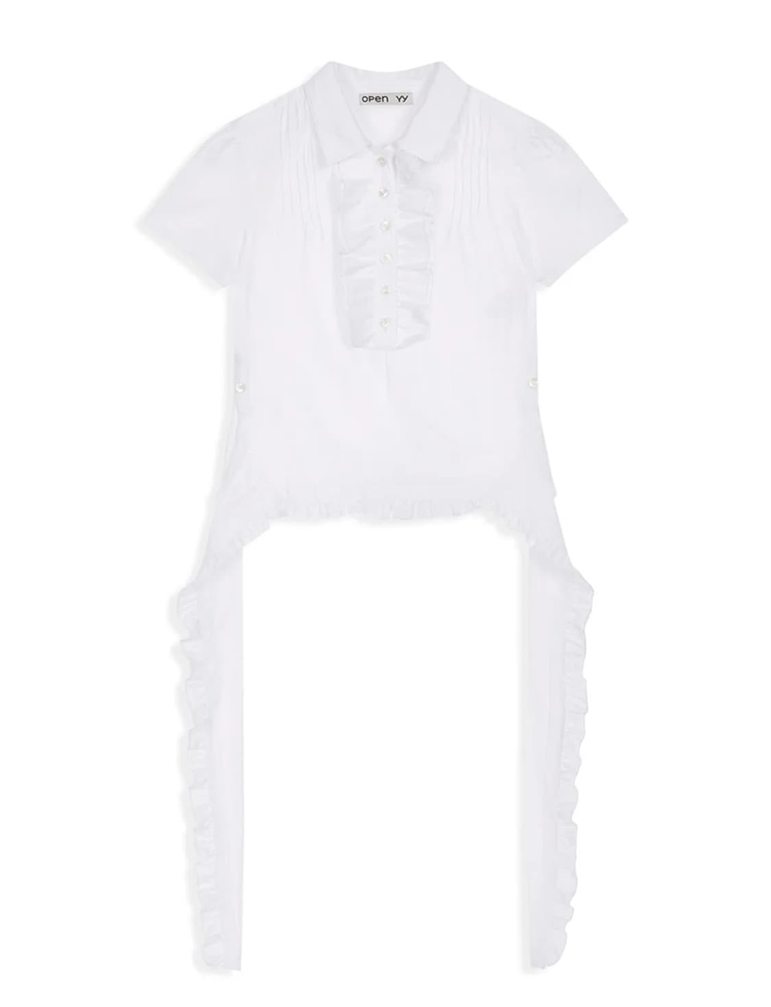 오픈와이와이 RUFFLE POLO SHIRT (WHITE) 상품이미지1