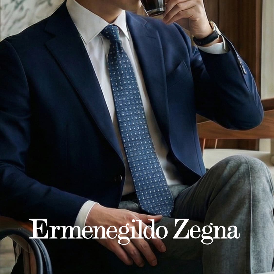 에르메네질도 제냐 자카드 패턴 넥타이 9.5cm A+등급 A19719 상품이미지1