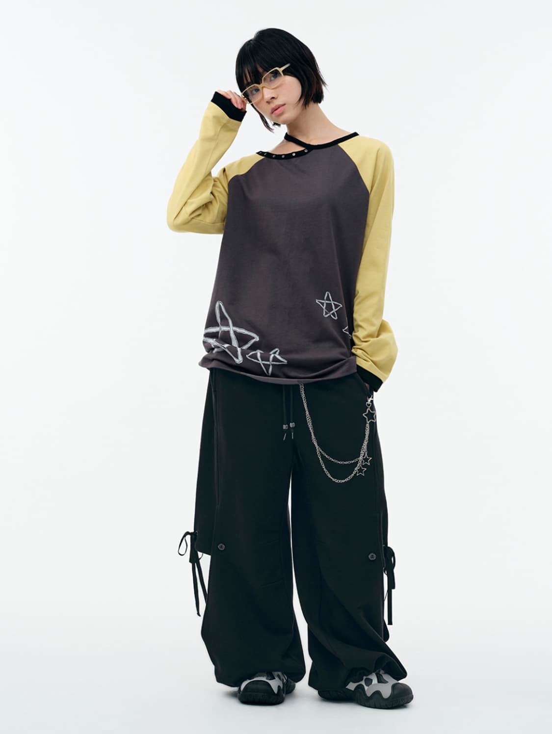 뚜오미오 더블 레이어드 스웻팬츠 블랙 상품이미지1