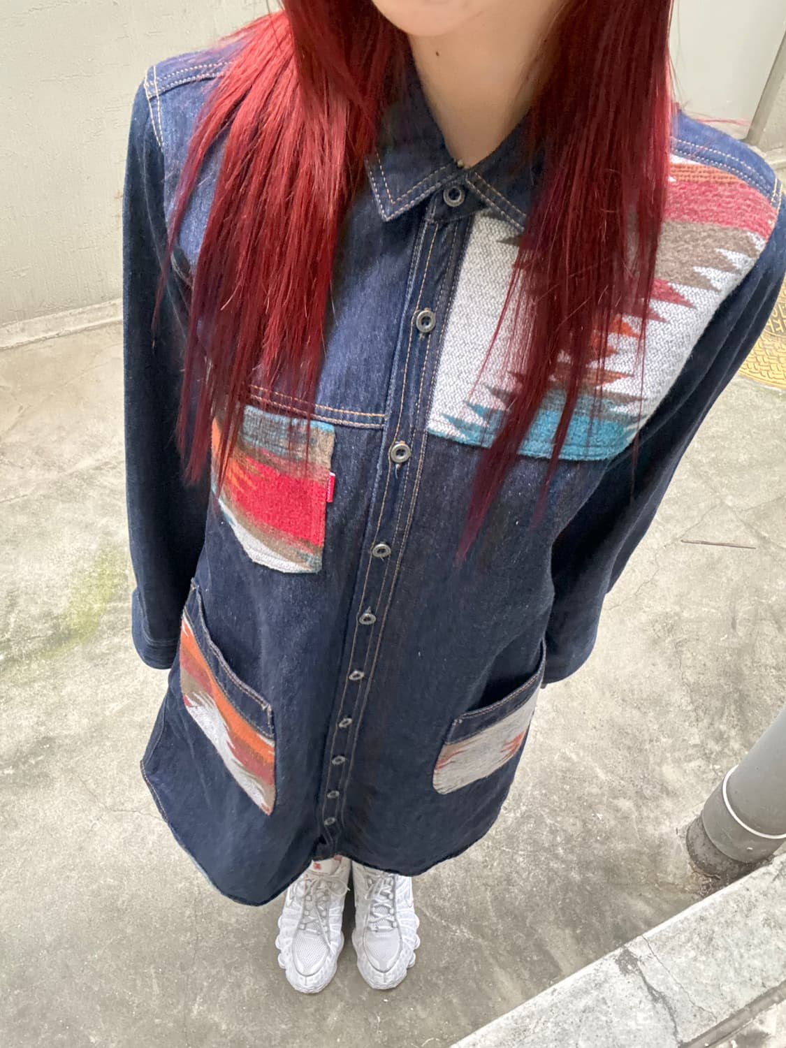 티티카카 나바호패턴 데님 원피스 자켓 상품이미지1
