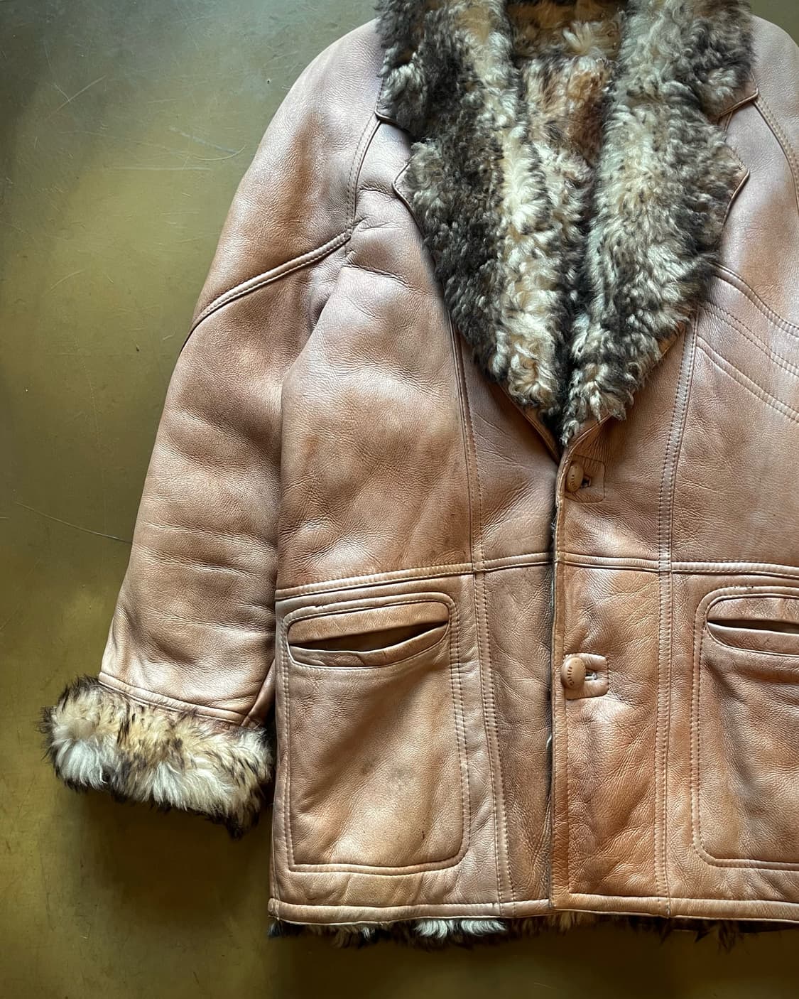 1990s Real Mouton Leather Mustang Coat 상품이미지5