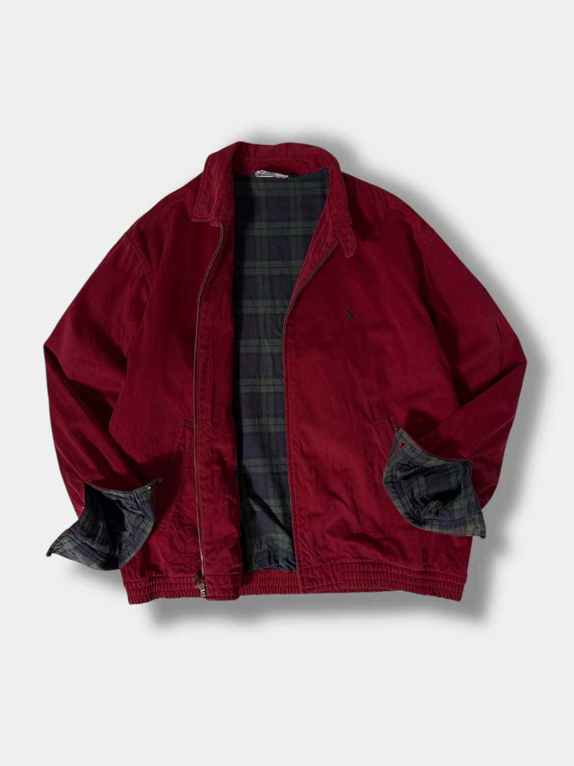 폴로 랄프로렌 오버핏 90‘s 해비 코튼 다크 레드 헤링턴 자켓 상품이미지2