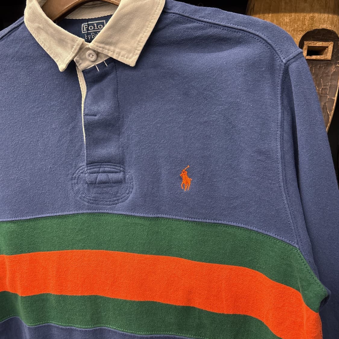 90s 폴로 랄프로렌 멀티컬러 스트라이프 클래식 럭비셔츠 N810 상품이미지5